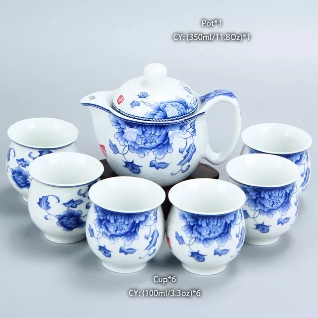 Čínska keramická čajová súprava Kung Fu porcelánová čajová šálka sada kanvíc Dračí čajník šálka Kungfu čajová súprava Puer Oolong čajový riad