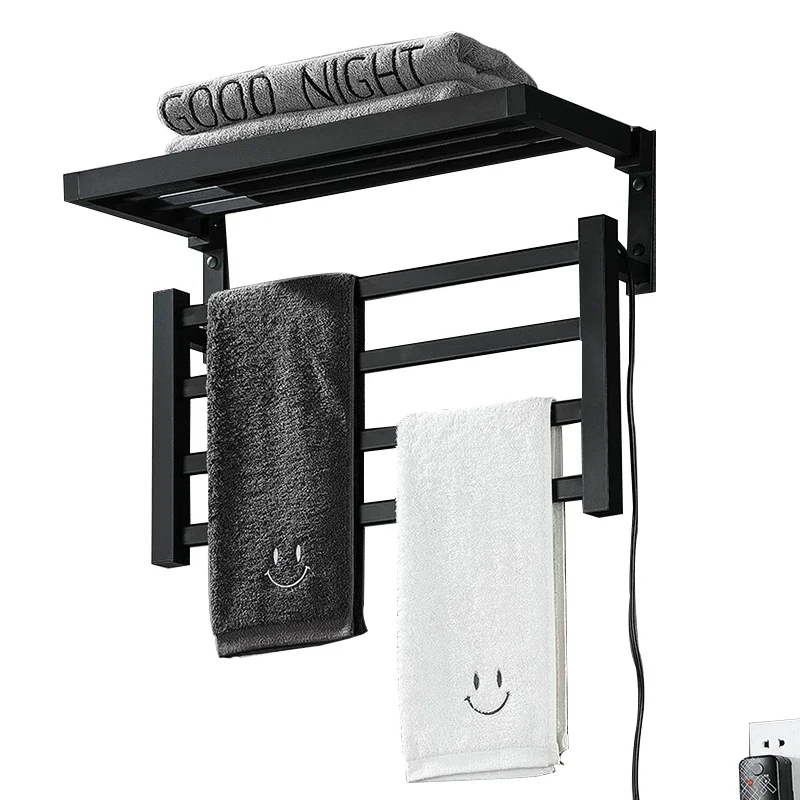 

Smart Electric Towel Rack European Socket Bathroom Drying Rack Stainless Steel Heating Towel Warmer