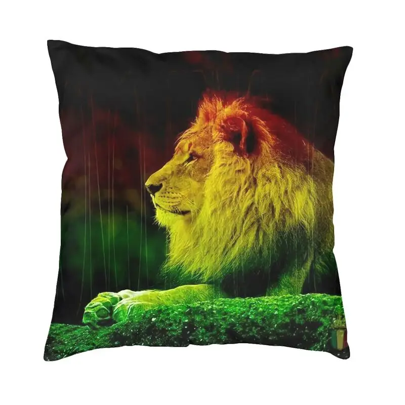

Jamaica Rastafarian Reggae Rasta Lion Cushion Covers Sofa Decoration Jamaican Proud Square Pillow Case 40x40cm