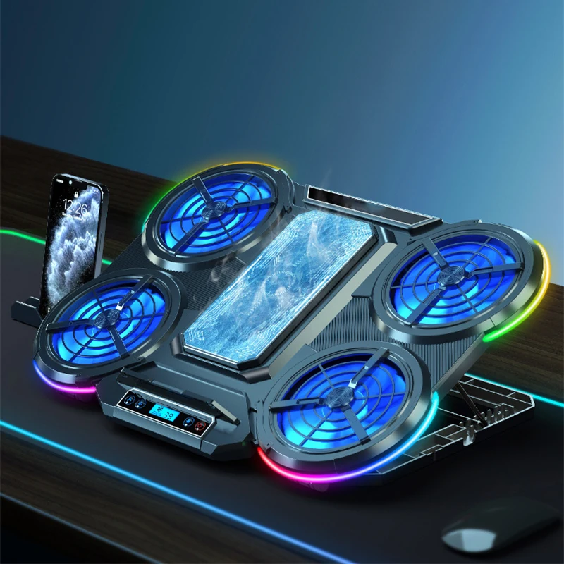 반도체 냉각 기능과 RGB 주변 조명을 갖춘 노트북 쿨러; 냉각 패드; 1421인치 노트북과 호환 가능