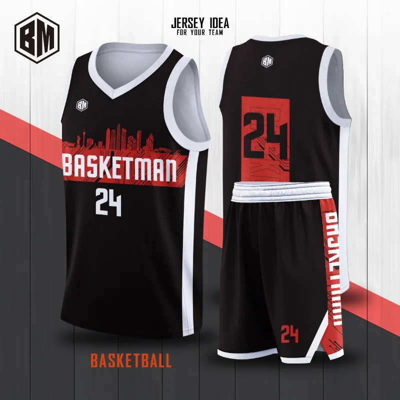 

BASKETMAN Basketball Sets For Men Customizable Team Name Number Logo Printed Jerseys Shorts Quick Dry Training Tracksuits Unisex