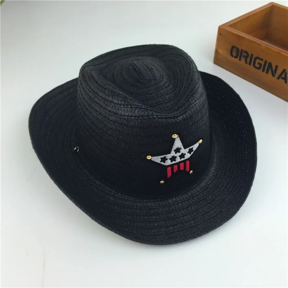 Straw Sun Cap for Kids Summer Cowboy Hat