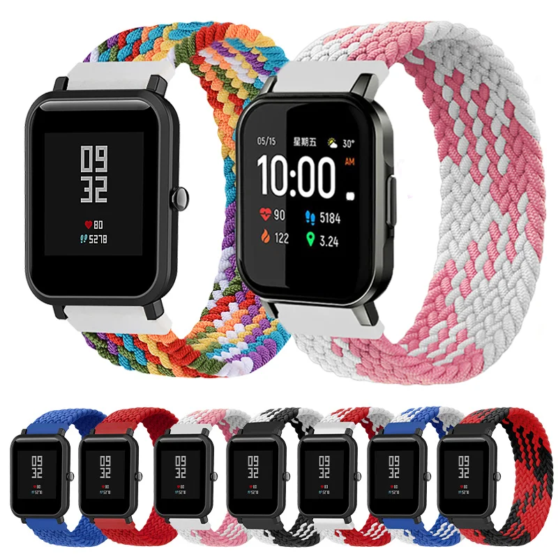 Correa de nailon trenzado para Xiaomi Amazfit Bip Lite/S/U, Correa