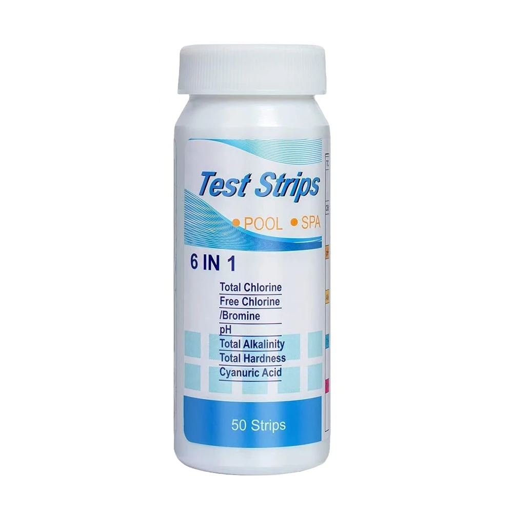 6 in 1 Professional 6.2-8.4ph Paper Ph Test Strips 50 Strips Water Soil Acidity Swimming Pool Alkalinity Hardness Test Tool ph indicator test strips