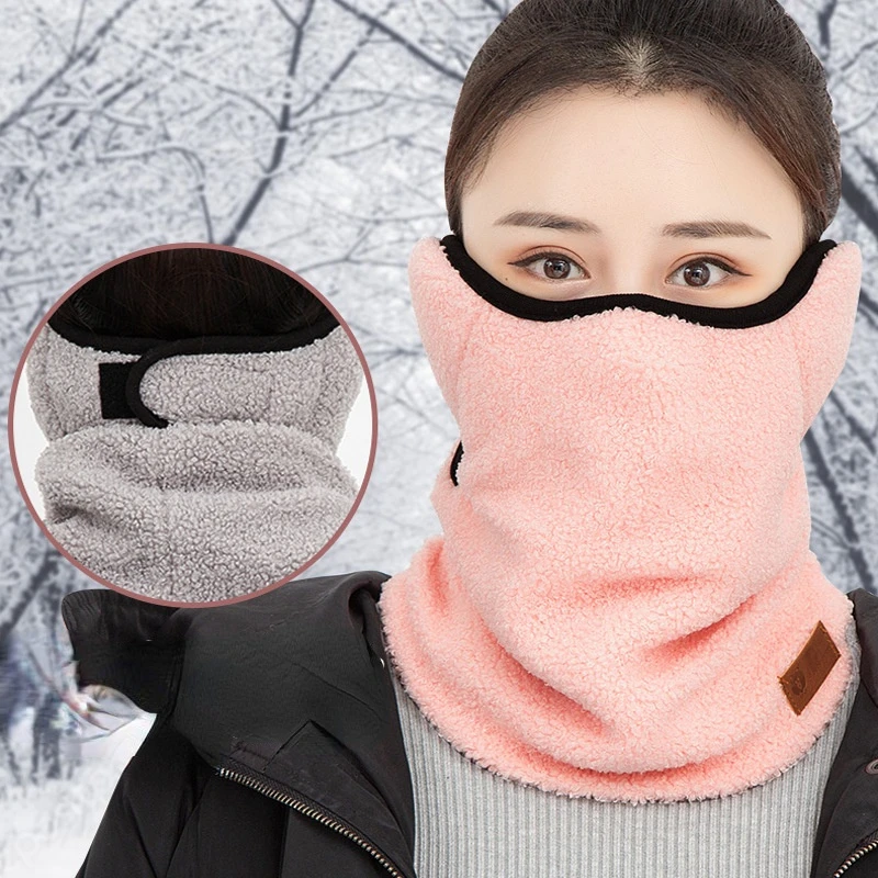 Women Warm Plush Earmuffs Ear Protection Face Scarf Outdoor Cold Winter Accessories Adjustable Extender for Mask Fashion
