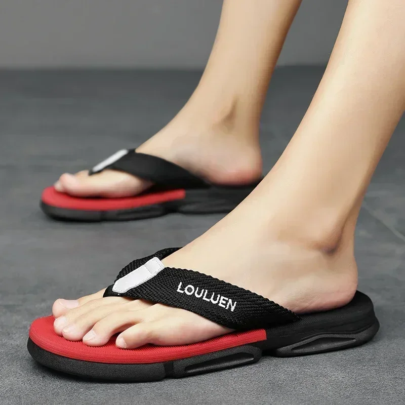 Neue hochwertige Sommer Strand Flip Flops Marke Mode Männer Flip Flops Männer lässig atmungsaktiv verdicken Strand Männer Hausschuhe im Freien – Detail 22