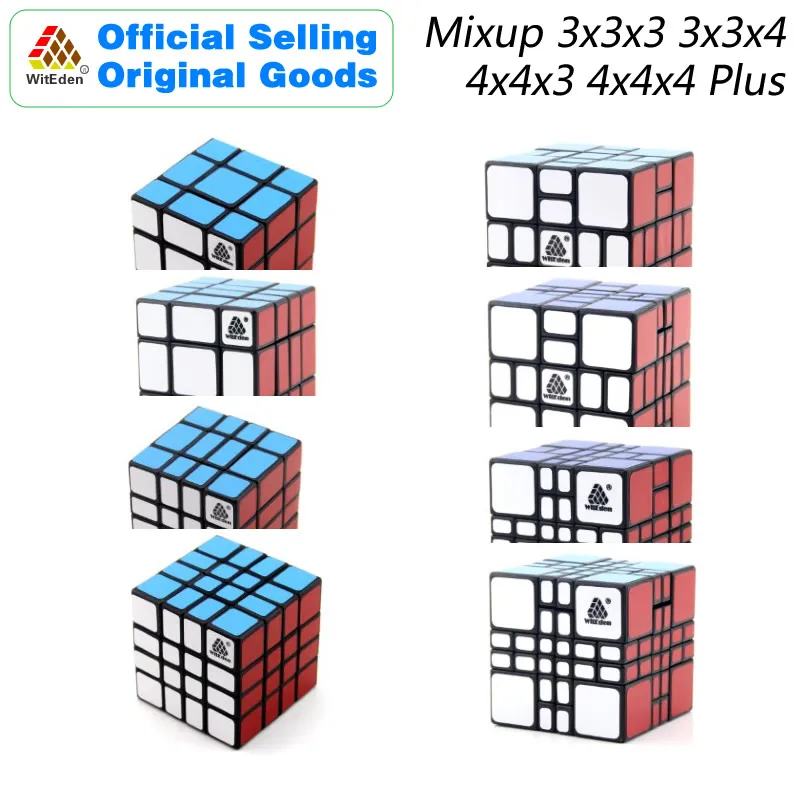 WitEden Mixup 3x3x3 3x3x4 4x4x3 4x4x4 Plus Magic Cube Puzzles Speed Brain Teasers Challenging Educational Toys For Children