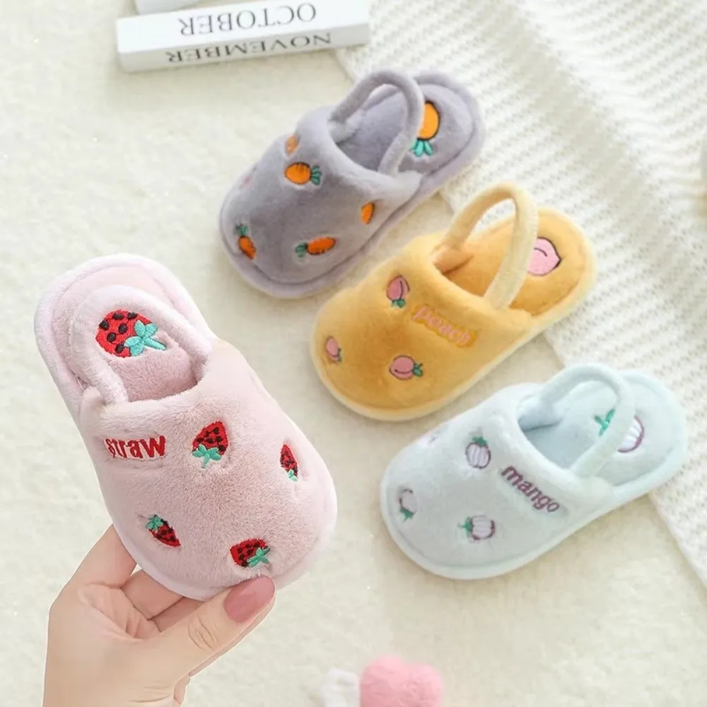 Cute Cartoon Children Slippers Cotton Warmth Winter Toddler Shoes Newborn Learning Walking Shoes Indoor Non-slip Slipper