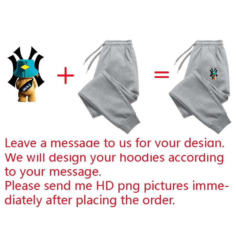 Your Own Design Brand Logo/Picture Personalized Custom New Men Women Text DIY Casual Pants Sweatshirt Fleece Men Sports Pants