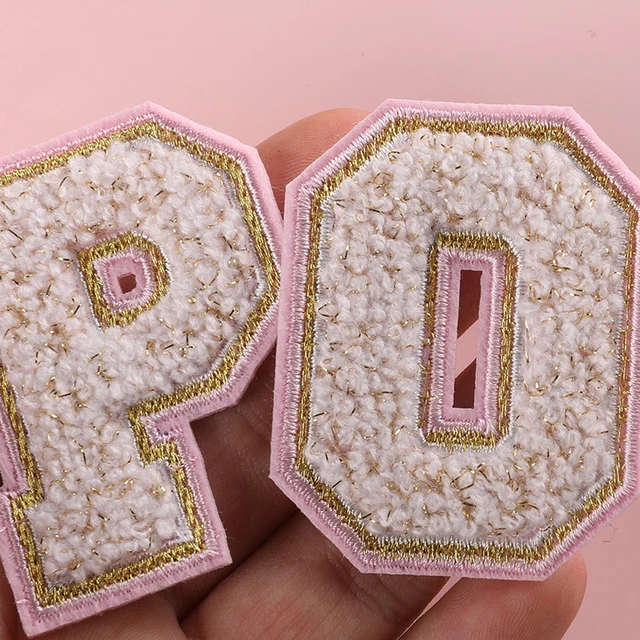 A-Z 5.5cm Adhesive Letter Patches Towel Chenille Embroidery Letter For PVC  Pouch Stick on Patches