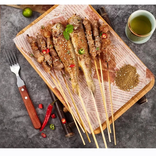 100Db/Csomag 30 Cm Bbq Bambusz Nyárspálcák Party Eldobható Hosszú Botok Grillnyílások Vendéglátó Grill Kemping Étkezési Eszközök - Image 2