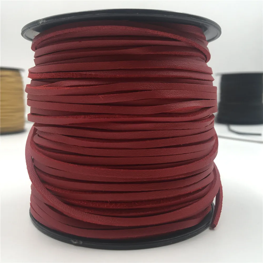 2.6MM Velvet Leather Suede Cord Braided Lace DIY Handmade Beading Bracelet Jewelry Making Flat String