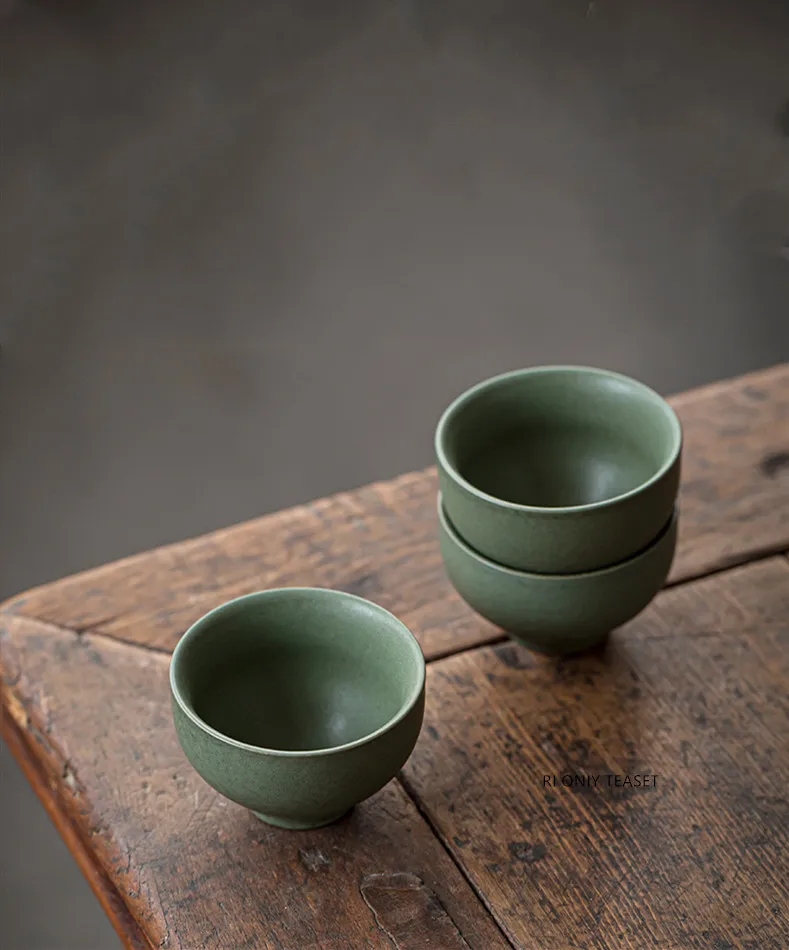 Description Picture 2 of item1 Pcs Japanese Ceramic Teacup Handmade Pottery Tea Bowl Travel Meditation Cup Exquisite Master Cup Household Tea Set 70ml