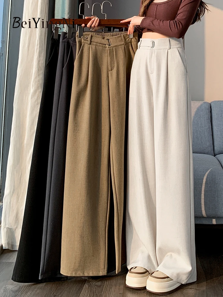 

Beiyingni 2024 Spring Summer Wide Leg Pants Women Vintage Loose High Waisted Korean Trousers Female Casual Fashion Baggy Pants