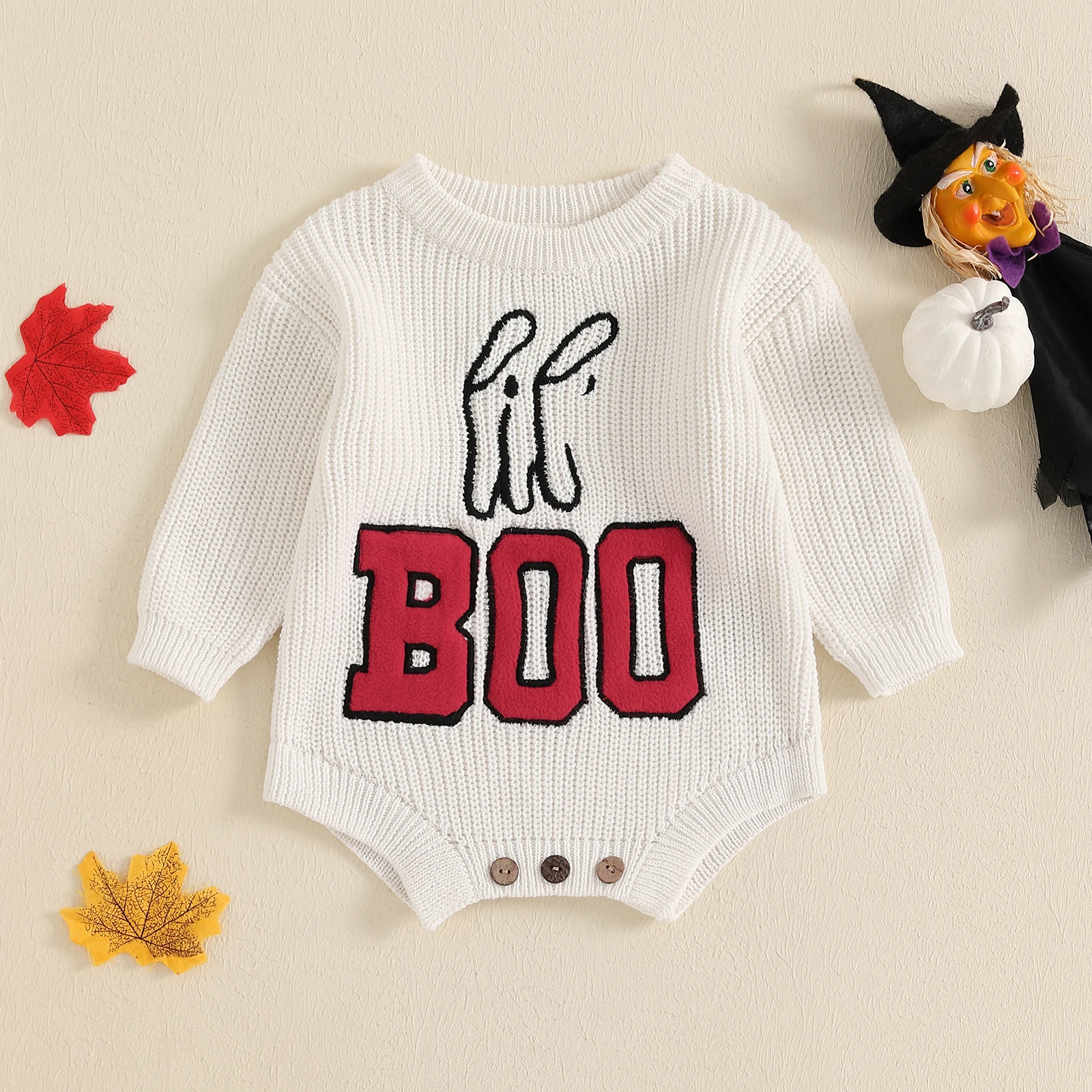 MISOWMNJOY Cute Letter Baby Knit Sweater Romper Winter Warm Girls Boys Fashion Long Sleeve Knitwear Bodysuit Newborn Clothes