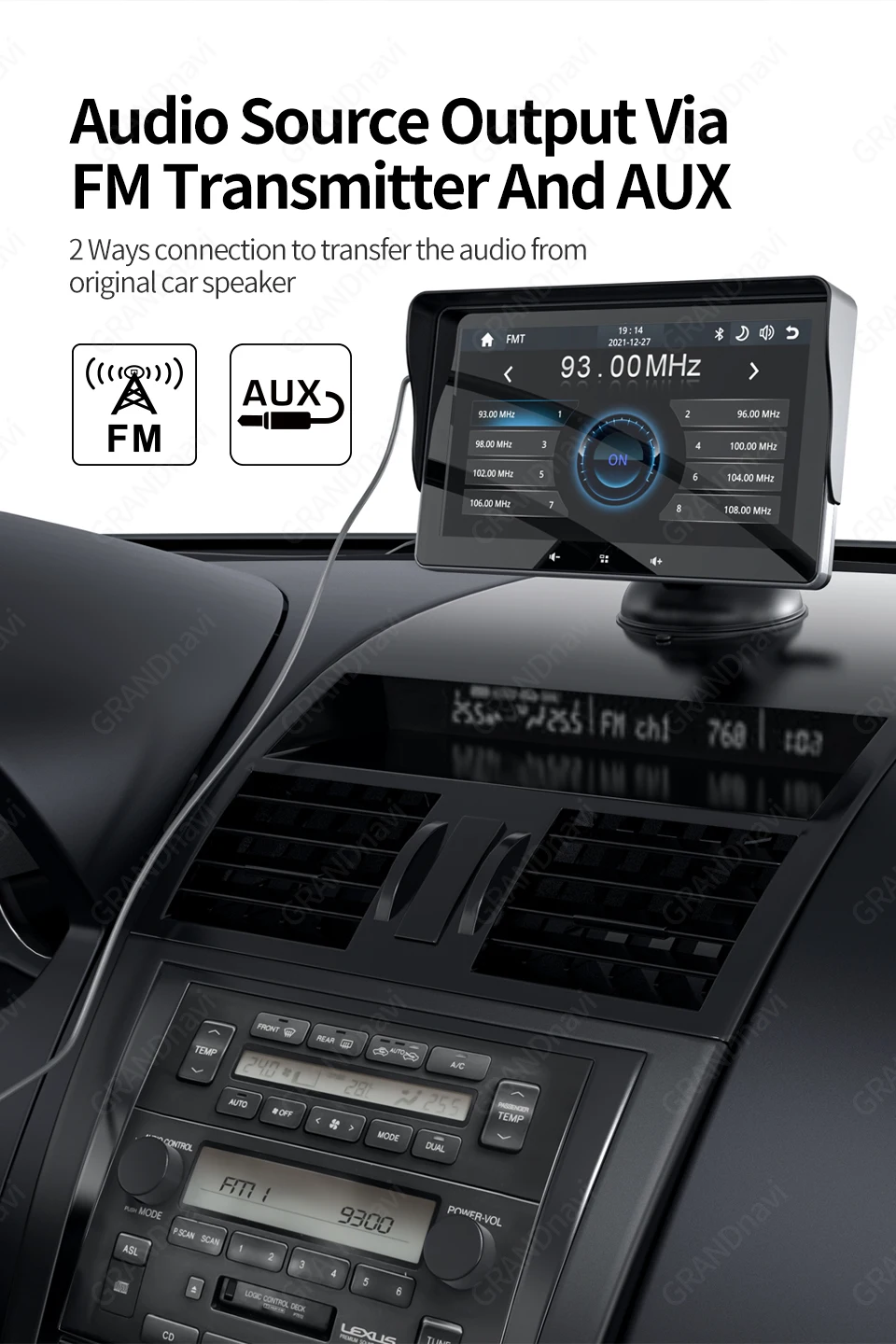 Grandnavi 7inch Auto Radio Wireless Carplay Autoradio Android Touch Screen Portable For VW Nissan Toyota Universal Car car hd video player