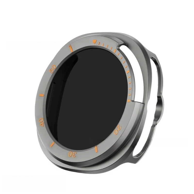 Enhanced Privacy Glass PC Case with Screen Protector Bumper for Galaxy Watch 8 Classic