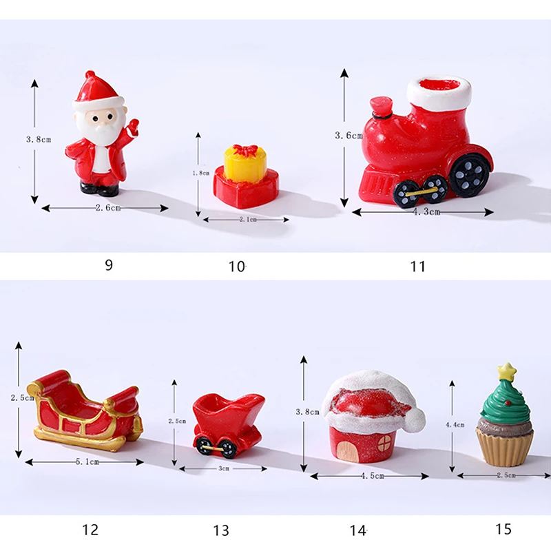 Creative Cute Miniature Santa Claus Gift Sled Landscape DIY Christmas Garden Bonsai Decor Kid Toy Resin Small Ornaments