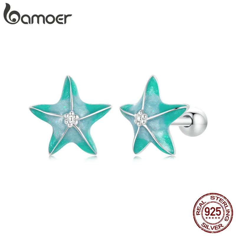 BAMOER 모이사나이트 925 스털링 실버 담수 진주 스터드 귀걸이, 우아한 VVS1 투명도 랩 제작 다이아몬드 귀걸이 MSE042 