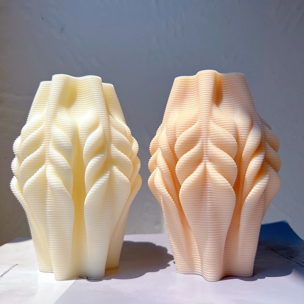 

Geometric Wave Twirl Candles Silicone Mould Ribbed Swirl Candle Mold Taper Abstract Art Decorative Wavy Stripe Soy Wax Molds