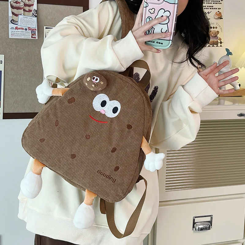 Children Backpack Kindergarten Cartoon Triangle Creative Funny Doll Travel Bag for Primary School Students Sweet Cute Snack Bag