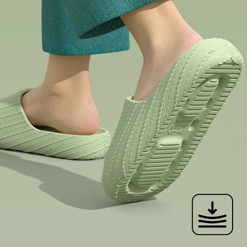 EVA Thick Bottom Bathroom Home Slippers Women Summer Soft Sole Platform Cloud Slides Woman Outdoor Non Slip Beach Flip Flops