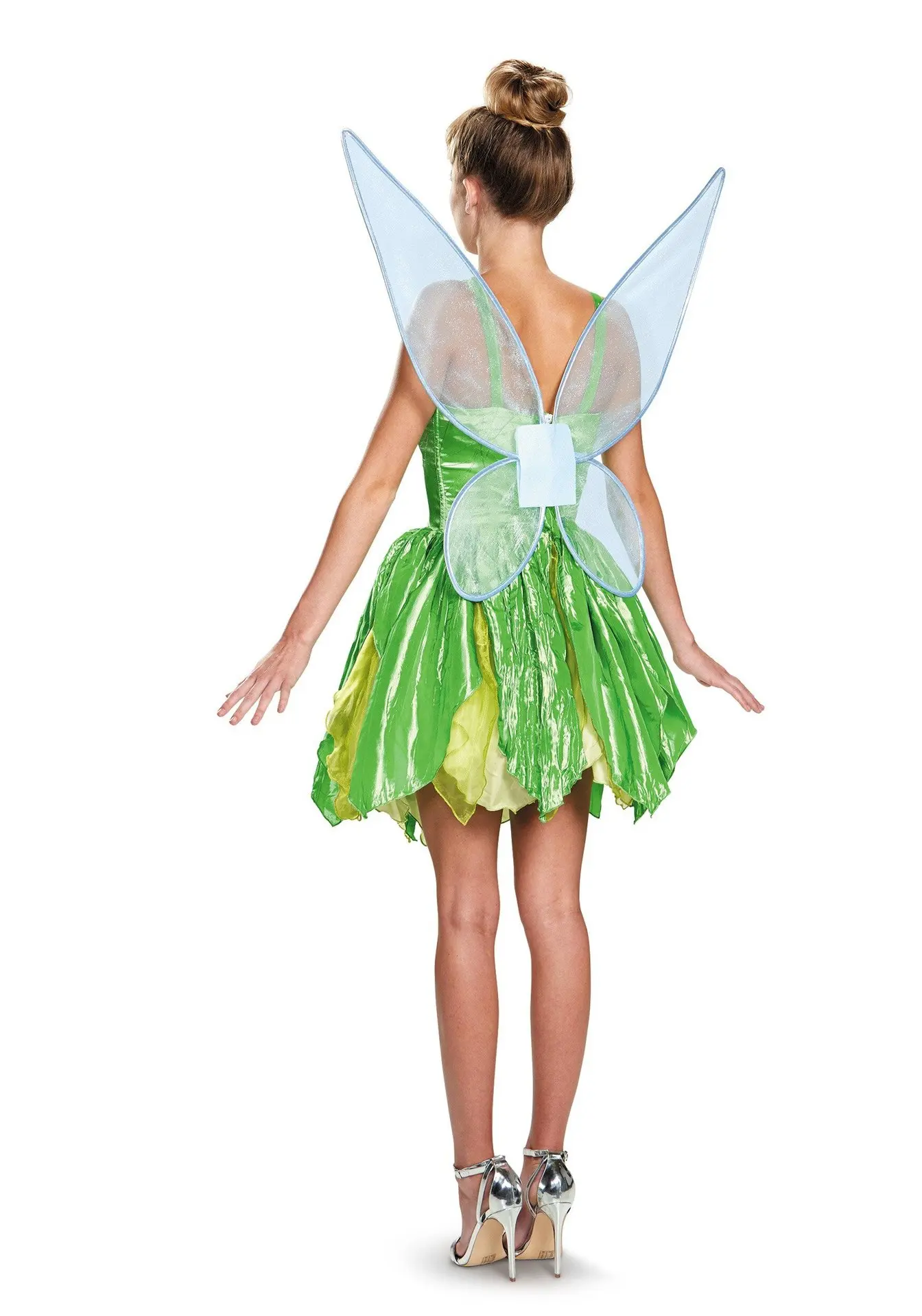 Damen Feen Kostüm Tinkerbell - Grün Mit Flügeln Wald Fee Cosplay