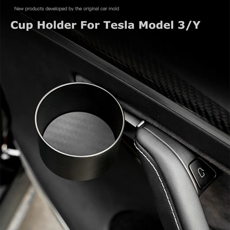 Door Mount Cup Holder For Tesla Model 3 Model Y Drink Coffee Bottle