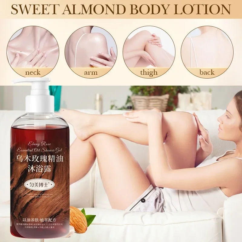 Ultimate Hydration with Oud Rose Essential Oil Shower Gels-Moisturizing and Brightening Body Wash 400g Luxury Cleanser