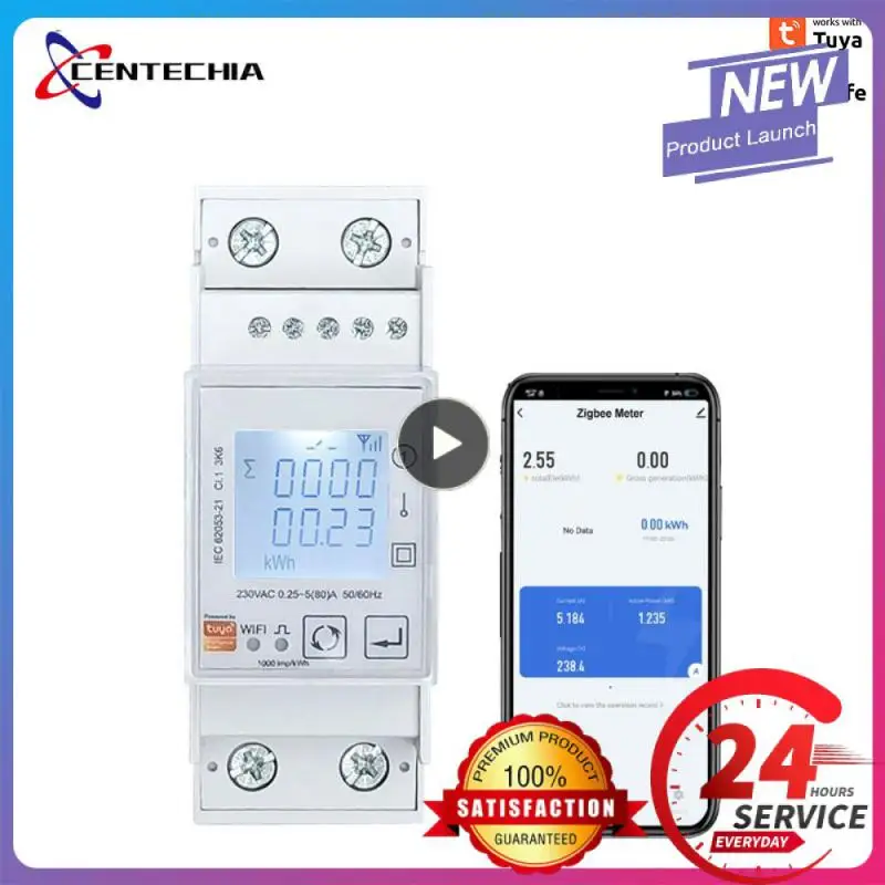 

Tuya WiFi Bidirectional Energy Meter Single Phase 80A kWh Power Monitor Wattmeter Voltmeter Ampermeter 110 240VAC Remote Control