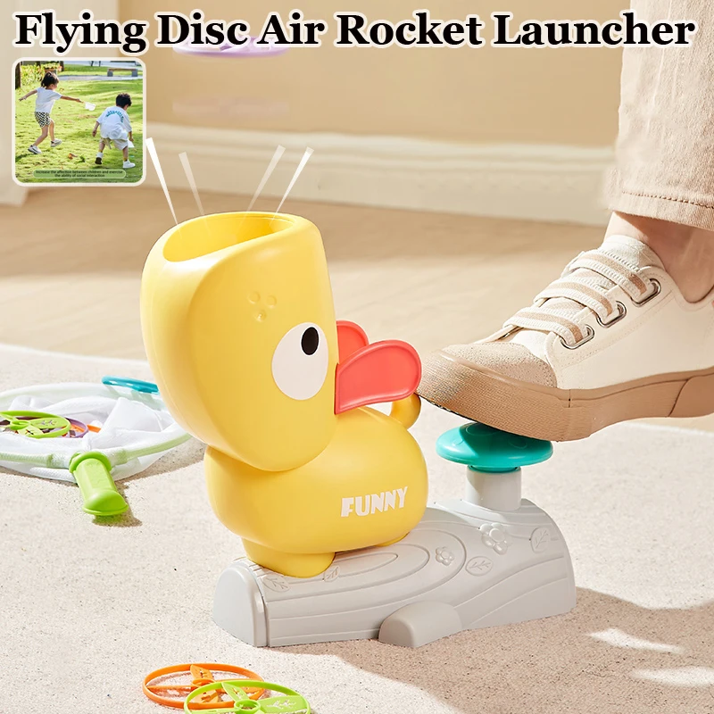 

Air Rocket Rocket Launcher Outdoor Toy Soaring Flying Disc Saucer Foot Launcher Kid Jump Sport Game Educational Toy for Children