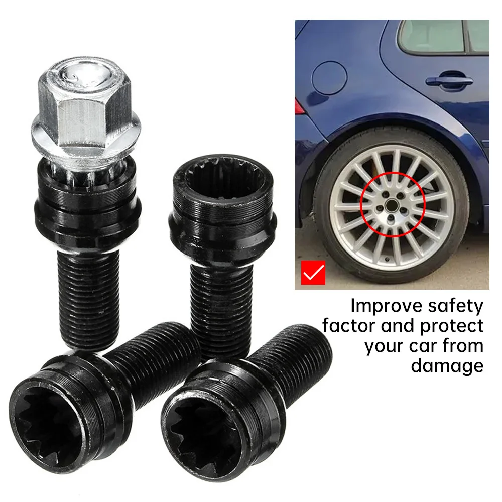 Anti-theft Wheel Screw Bolt and Lock Lug Nut 1set For VW Golf Jetta Beetle Passat Audi Car Fit 14mmX1.5MM Car Accessories