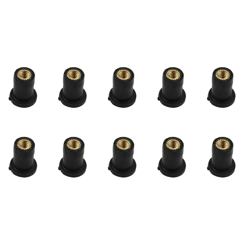 M4 M5 M6 Rubber Well Nuts Windshield Bolts 10Pcs for Motorcycles Fairing Mountings Windscreen Fastener auto fasteners