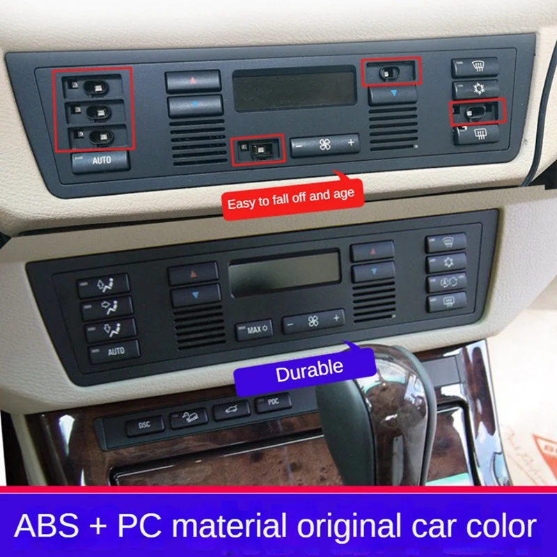 자동차 에어컨 A/C 컨트롤패널 스위치, BMW E39 E53 525I 530I 540I M5 X5 14 단추 키 커버, 6411692-4315
