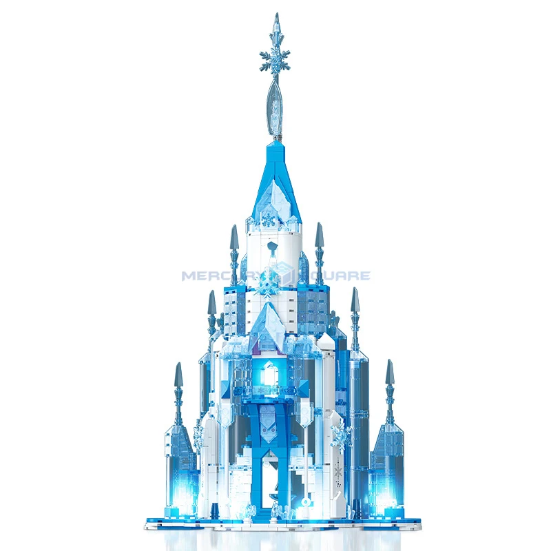Ice Castle Model Building Blocks Moc Jj9025 Winter Snow Magic Architettura Modulare House Bricks Ideas Toy Gift Girls Boys Kids