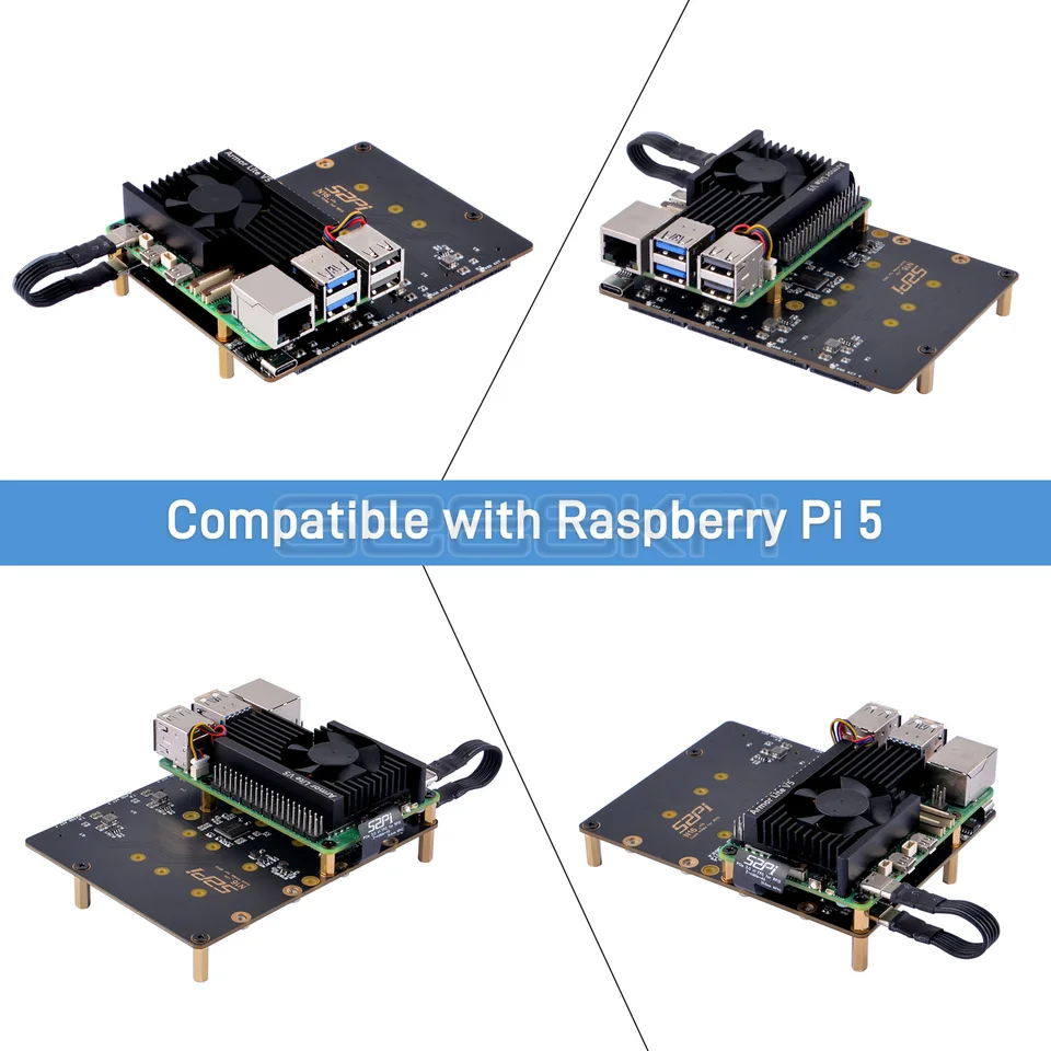 GeeekPi Fém Ház Raspberry Pi 5-höz N04 PCIe M.2 NVMe SSD Bőv