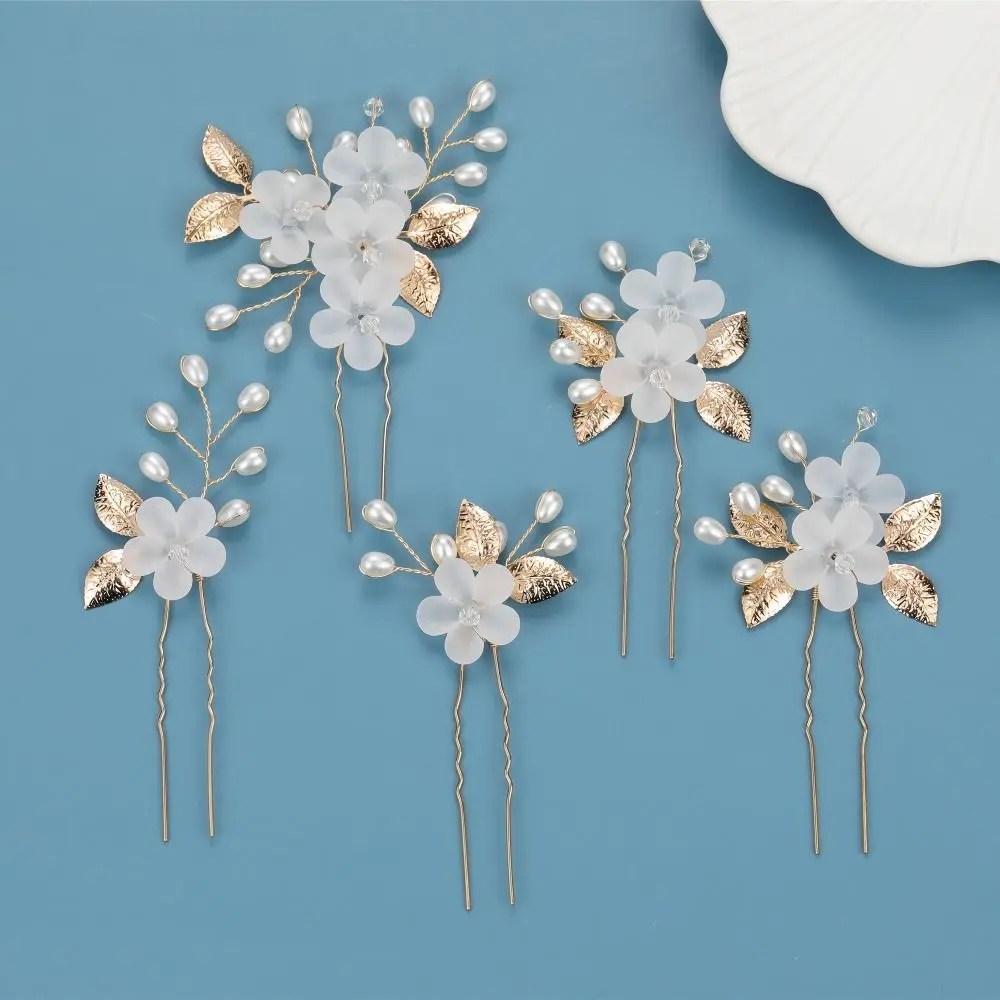 

5pcs/set for Bridal Bridesmaid Wedding Jewelry Women Hairpins Hair Clips U-shaped Hairpins Headpieces