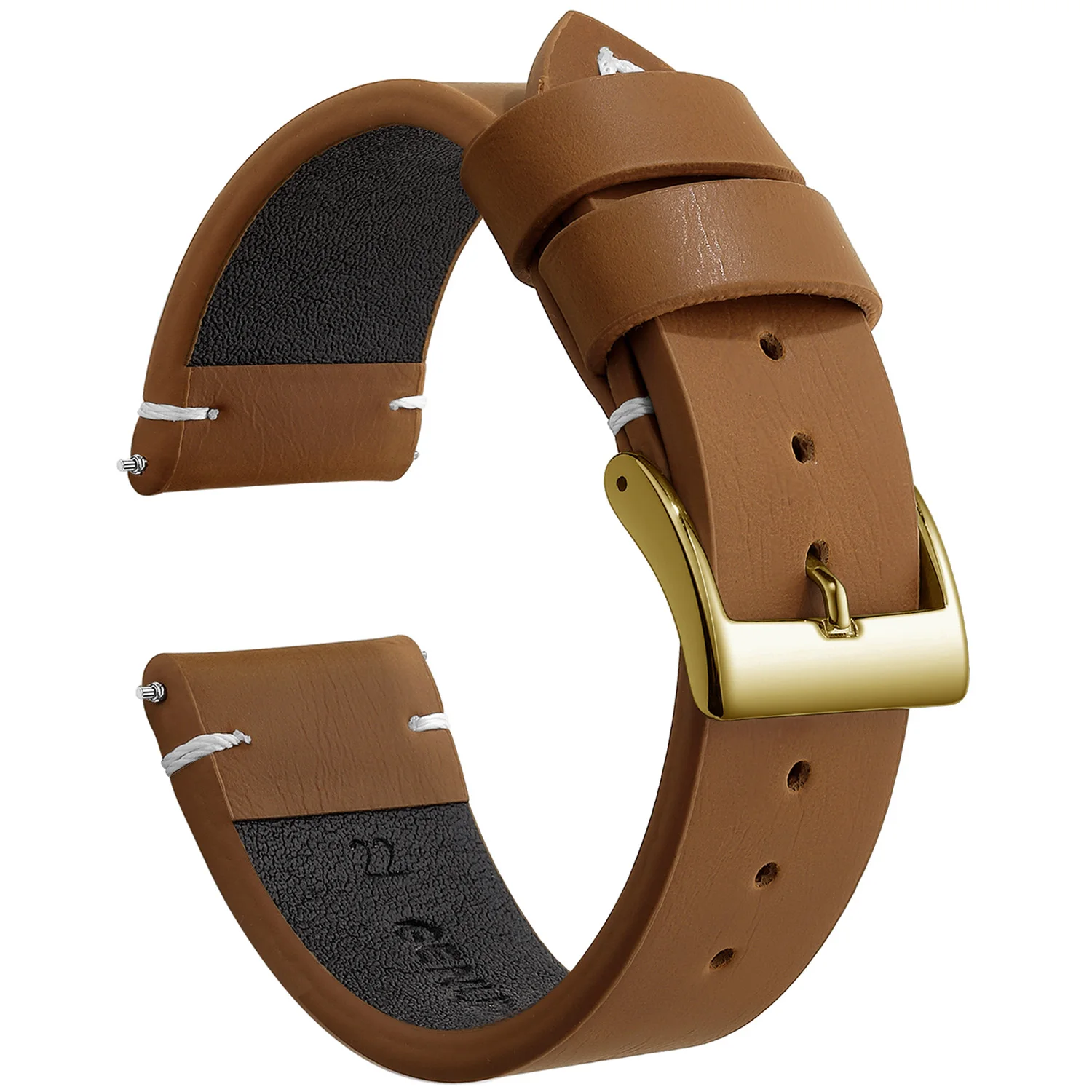 Vintage Leather Watch Band Strap with Stainless Steel Buckle