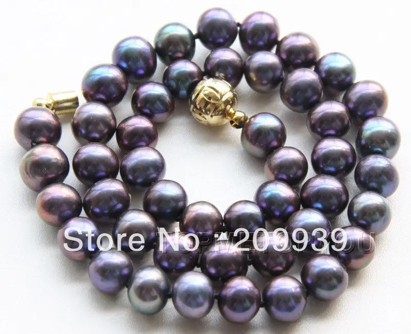 

free shipping !! Natural 10mm rainbow-black freshwater pearls necklace