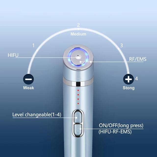 Mini HIFU eye device with RF, EMS, and microcurrent