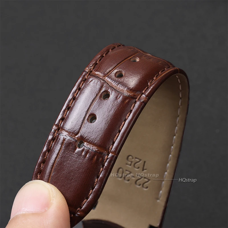 Kalbsleder-Uhrenarmband für Tissot T035 627/407/617 Armband mit Schmetterlingsschnalle, gebogenes Ende, Business-Gürtel, 22 mm, 23 mm, 24 mm – Detail 6