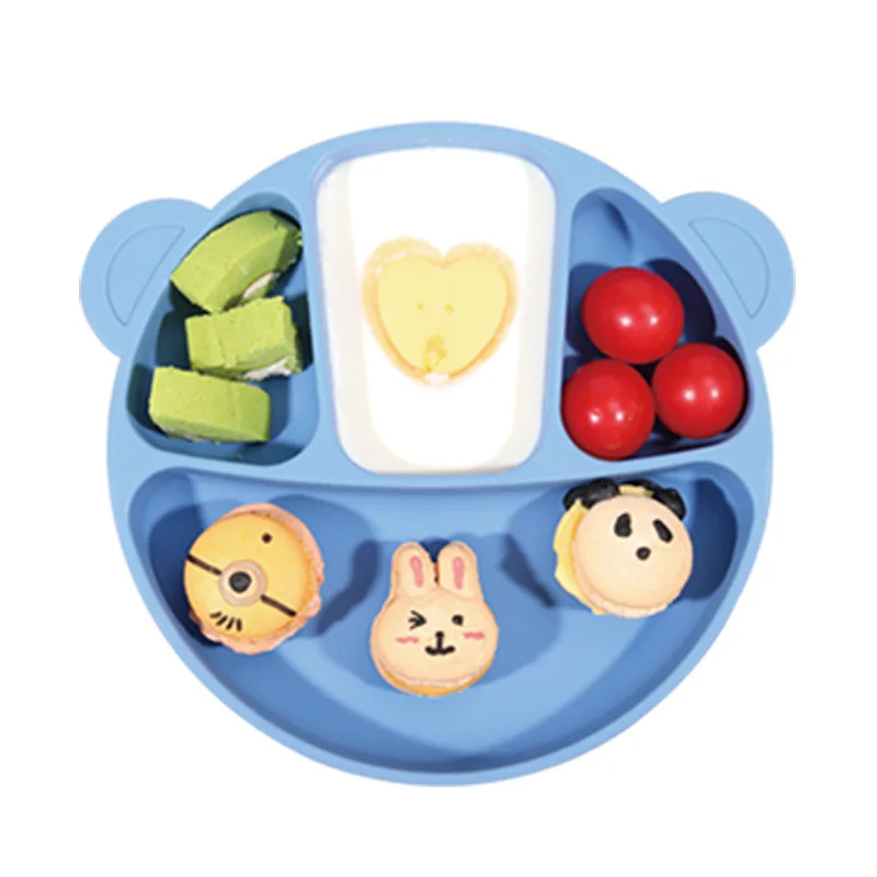 Platos para niños, cuenco de alimentación con ventosa de silicona para bebés,  plato de comedor para niños (rojo) Tmvgtek Para estrenar