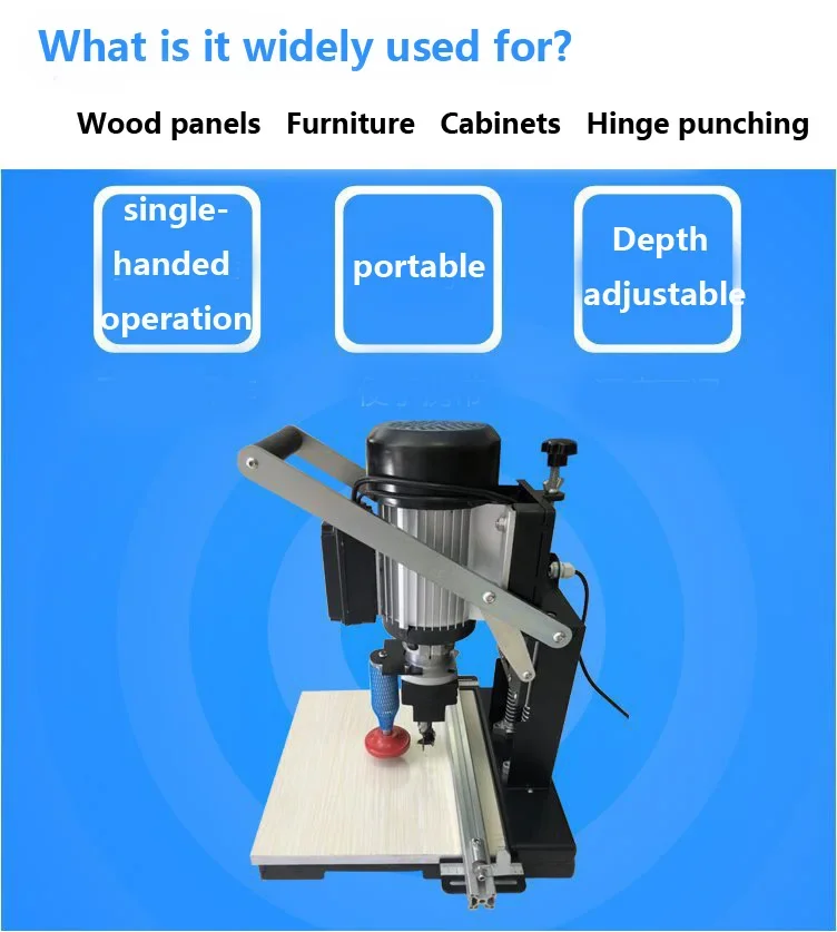China Factory Sale Portable Hinge Hole Drilling Boring Machine Manual Hole Drilling Machine For Wood 5
