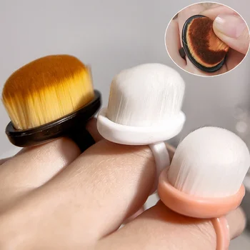Unghie Art Spazzola per polvere Spazzola con fibbia Gel ovale Pulizia della polvere Make Up Spazzola a forma di anello Strumenti per manicure Spazzole a setole morbide e fini