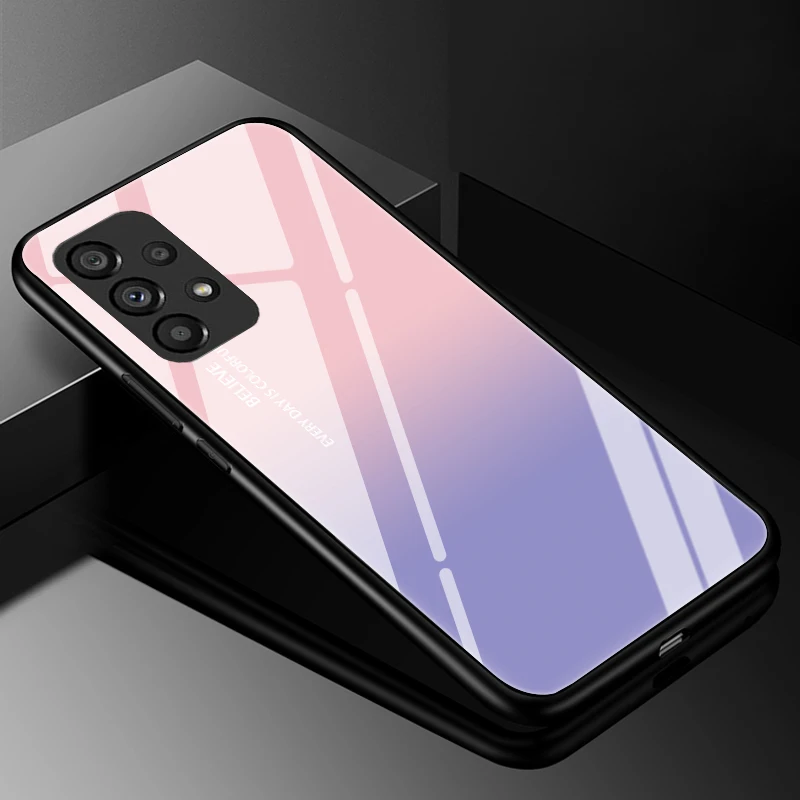Luxury Tempered Glass Hard Back Bumper Phone Case
