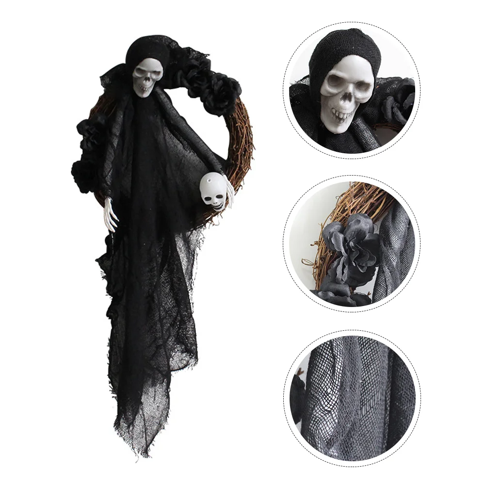 

Halloween Decor Festival Wreath Door Hanging Decoration Pendant White Ghost Ornament