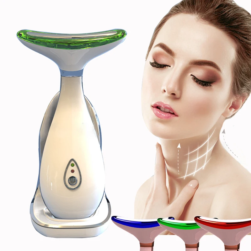 LED Fața Gât Terapia cu fotoni Dispozitiv de strângere a pielii Reduce bărbia dublă Antirid Eliminarea Masului de ridicare_voghion.com