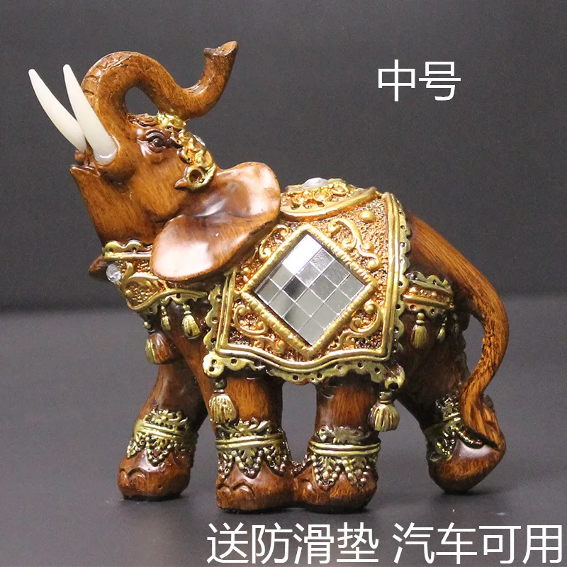 Elephant Statue, Lucky Feng Shui Green Elephant Sculpture Wealth Figurine for Home Office Decoration Gift images - 6