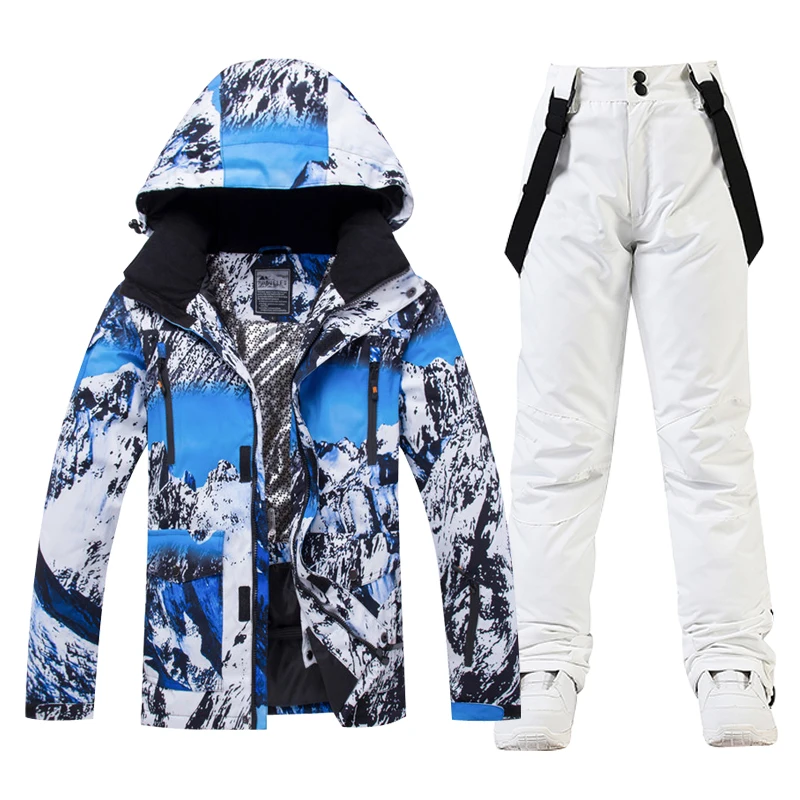 Winter Men's Ski Suit Camouflage Thermal Snow Wear Waterproof Windproof Outdoor Sports Snowboard Jackets And Ski Pants Brand