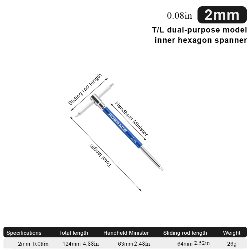 Professioneller Fahrrad-Inbusschlüssel Verlängerter T-förmiger Schraubenschlüssel Robustes Langlebiges Fahrrad-Reparaturwerkzeug 2/2,5/3/4/5/6/8/10mm – Detail 18